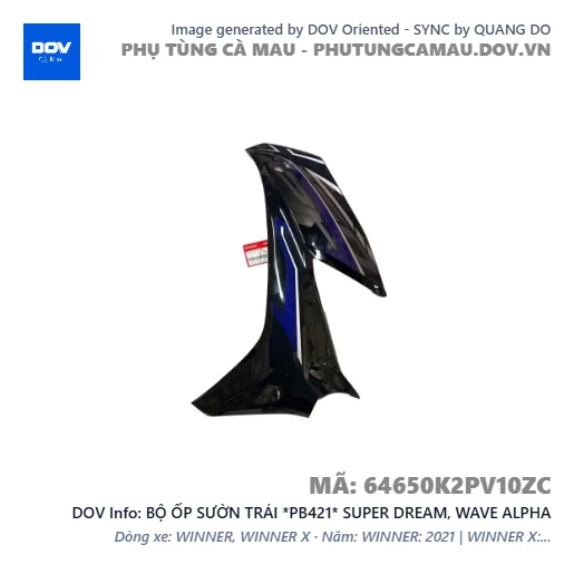 BỘ ỐP SƯỜN TRÁI *PB421* SUPER DREAM, WAVE ALPHA — 64650K2PV10ZC