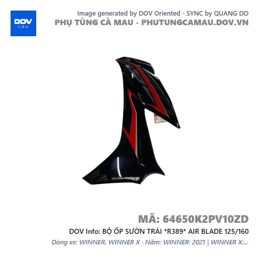BỘ ỐP SƯỜN TRÁI *R389* AIR BLADE 125/160 — 64650K2PV10ZD