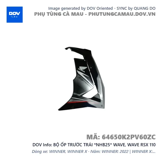 BỘ ỐP TRƯỚC TRÁI *NHB25* WAVE, WAVE RSX 110 — 64650K2PV60ZC