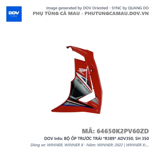 BỘ ỐP TRƯỚC TRÁI *R389* ADV350, SH 350 — 64650K2PV60ZD