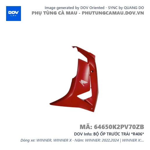 BỘ ỐP TRƯỚC TRÁI *R406* — 64650K2PV70ZB