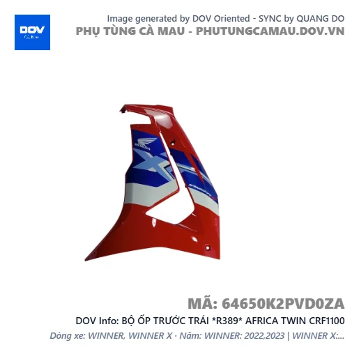 BỘ ỐP TRƯỚC TRÁI *R389* AFRICA TWIN CRF1100 — 64650K2PVD0ZA
