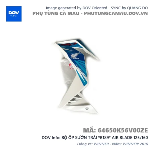 BỘ ỐP SƯỜN TRÁI *B189* AIR BLADE 125/160 — 64650K56V00ZE