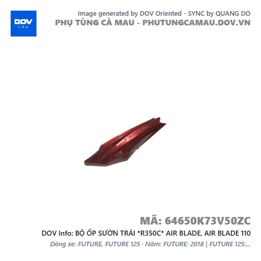 BỘ ỐP SƯỜN TRÁI *R350C* AIR BLADE, AIR BLADE 110 — 64650K73V50ZC