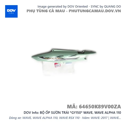 BỘ ỐP SƯỜN TRÁI *GY150* WAVE, WAVE ALPHA 110 — 64650K89V00ZA