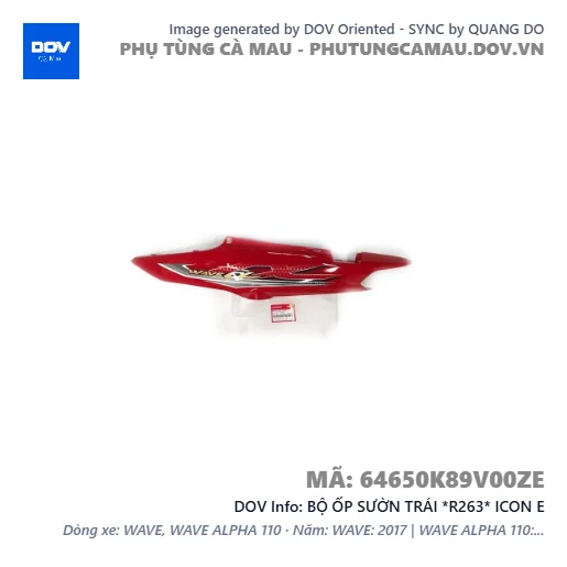 BỘ ỐP SƯỜN TRÁI *R263* ICON E — 64650K89V00ZE