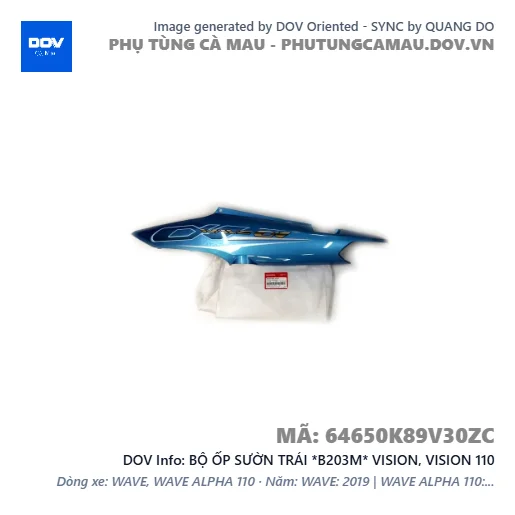 BỘ ỐP SƯỜN TRÁI *B203M* VISION, VISION 110 — 64650K89V30ZC