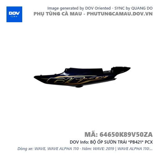 BỘ ỐP SƯỜN TRÁI *PB421* PCX — 64650K89V50ZA