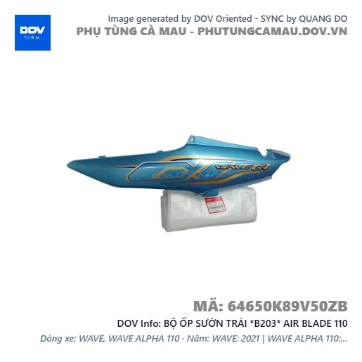 BỘ ỐP SƯỜN TRÁI *B203* AIR BLADE 110 — 64650K89V50ZB