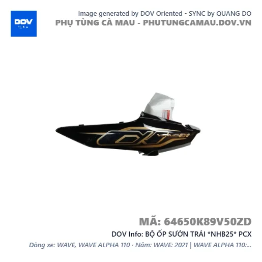 BỘ ỐP SƯỜN TRÁI *NHB25* PCX — 64650K89V50ZD