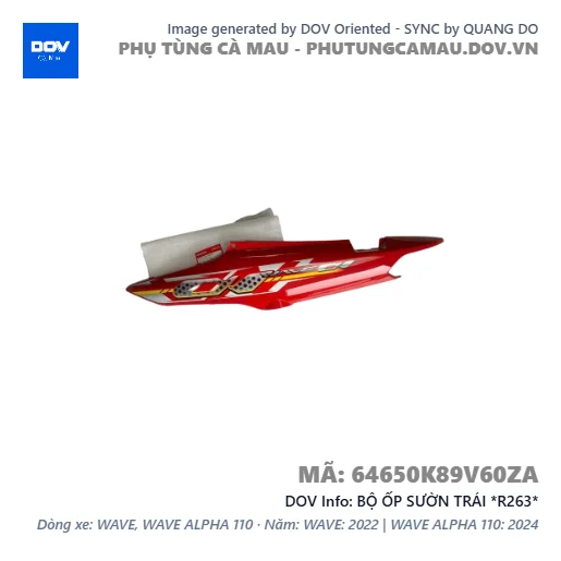 BỘ ỐP SƯỜN TRÁI *R263*  — 64650K89V60ZA