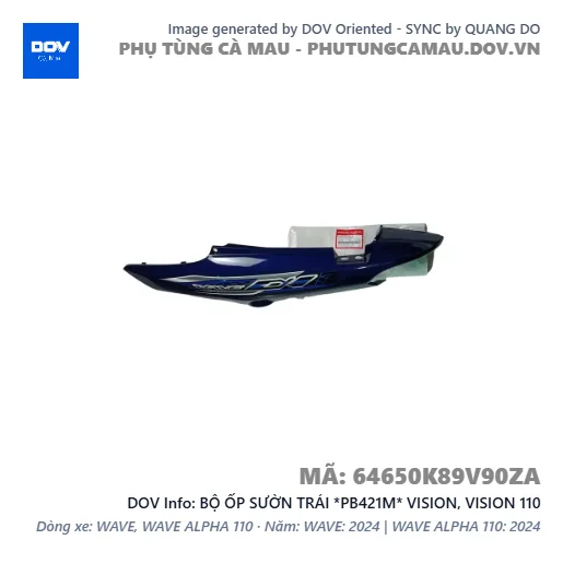 BỘ ỐP SƯỜN TRÁI *PB421M* VISION, VISION 110 — 64650K89V90ZA