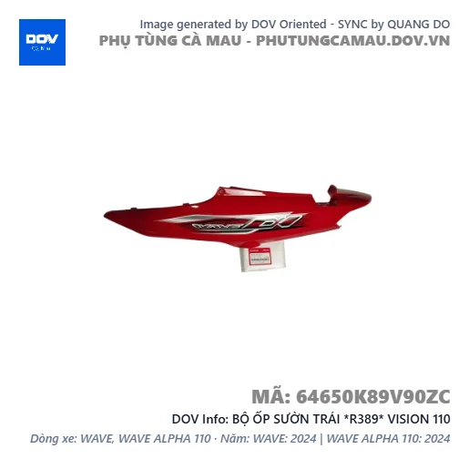 BỘ ỐP SƯỜN TRÁI *R389* VISION 110 — 64650K89V90ZC