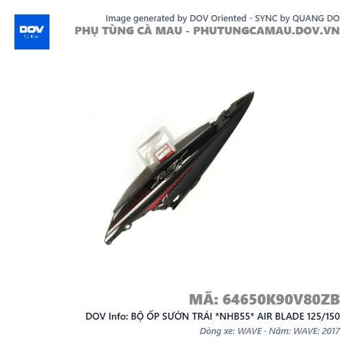 BỘ ỐP SƯỜN TRÁI *NHB55* AIR BLADE 125/150 — 64650K90V80ZB