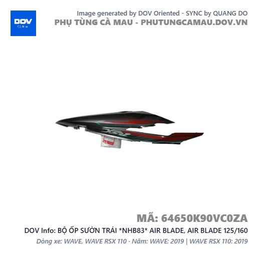 BỘ ỐP SƯỜN TRÁI *NHB83* AIR BLADE, AIR BLADE 125/160 — 64650K90VC0ZA