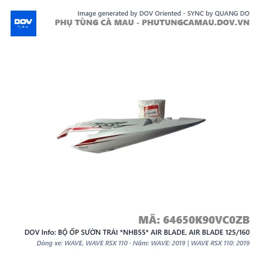 BỘ ỐP SƯỜN TRÁI *NHB55* AIR BLADE, AIR BLADE 125/160 — 64650K90VC0ZB
