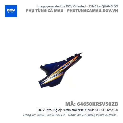 Bộ ốp sườn trái *PB171MU* SH, SH 125/150 — 64650KRSV50ZB