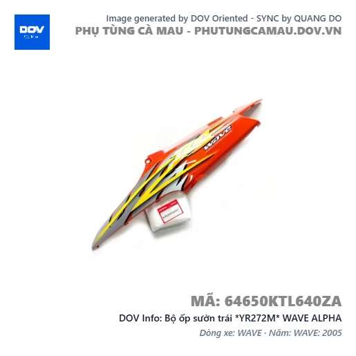 Bộ ốp sườn trái *YR272M* WAVE ALPHA — 64650KTL640ZA