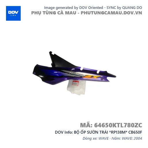 BỘ ỐP SƯỜN TRÁI *RP138M* CB650F — 64650KTL780ZC