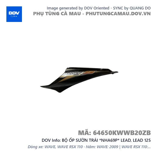 BỘ ỐP SƯỜN TRÁI *NHA69P* LEAD, LEAD 125 — 64650KWWB20ZB