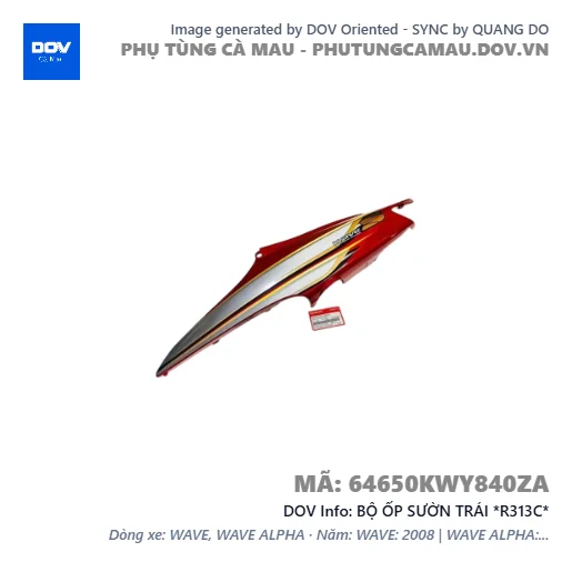 BỘ ỐP SƯỜN TRÁI *R313C*  — 64650KWY840ZA