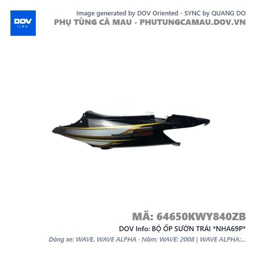 BỘ ỐP SƯỜN TRÁI *NHA69P*  — 64650KWY840ZB