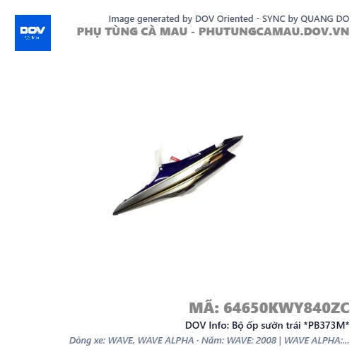 Bộ ốp sườn trái *PB373M*  — 64650KWY840ZC