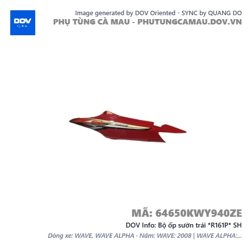 Bộ ốp sườn trái *R161P* SH — 64650KWY940ZE
