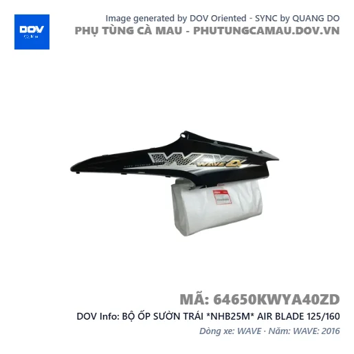 BỘ ỐP SƯỜN TRÁI *NHB25M* AIR BLADE 125/160 — 64650KWYA40ZD