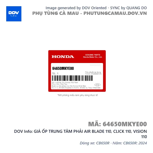 GIÁ ỐP TRUNG TÂM PHẢI AIR BLADE 110, CLICK 110, VISION 110 — 64650MKYE00