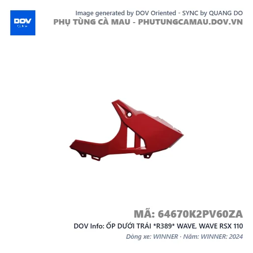 ỐP DƯỚI TRÁI *R389* WAVE, WAVE RSX 110 — 64670K2PV60ZA