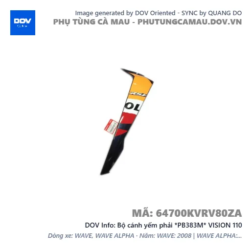 Bộ cánh yếm phải *PB383M* VISION 110 — 64700KVRV80ZA