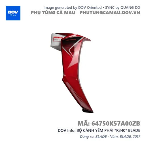 BỘ CÁNH YẾM PHẢI *R340* BLADE — 64750K57A00ZB