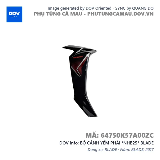 BỘ CÁNH YẾM PHẢI *NHB25* BLADE — 64750K57A00ZC