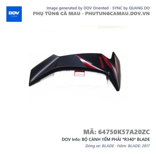 BỘ CÁNH YẾM PHẢI *R340* BLADE — 64750K57A20ZC