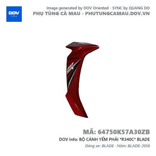 BỘ CÁNH YẾM PHẢI *R340C* BLADE — 64750K57A30ZB