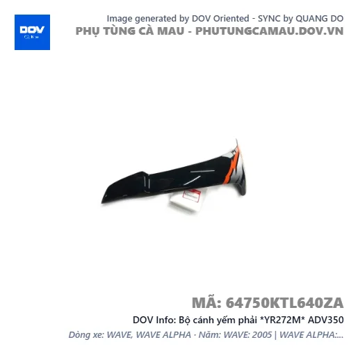 Bộ cánh yếm phải *YR272M* ADV350 — 64750KTL640ZA