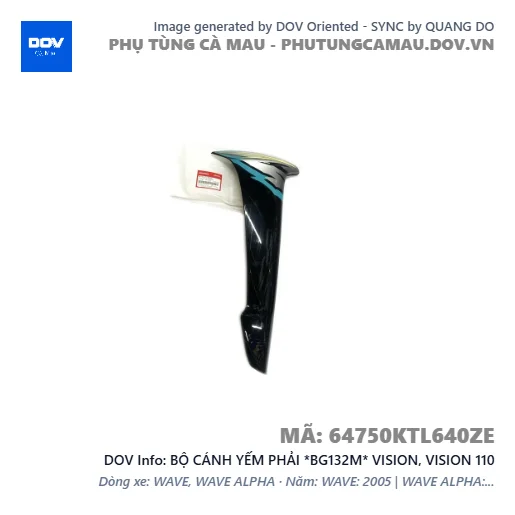 BỘ CÁNH YẾM PHẢI *BG132M* VISION, VISION 110 — 64750KTL640ZE