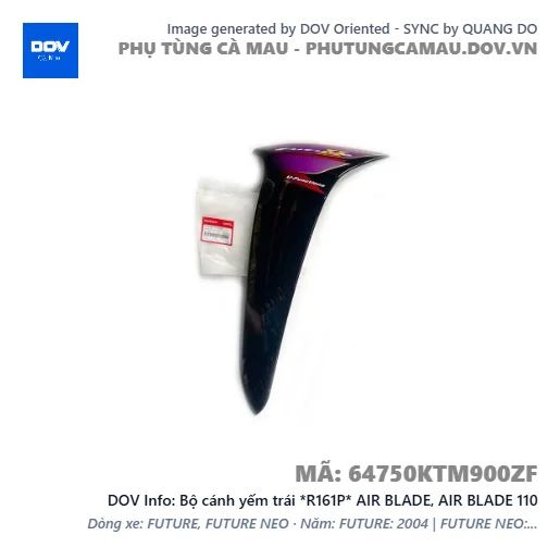 Bộ cánh yếm trái *R161P* AIR BLADE, AIR BLADE 110 — 64750KTM900ZF