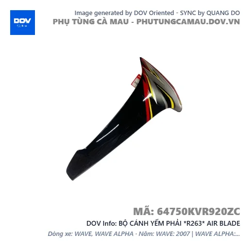 BỘ CÁNH YẾM PHẢI *R263* AIR BLADE — 64750KVR920ZC