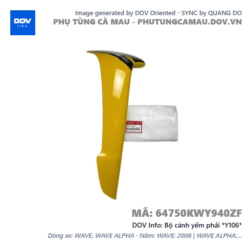 Bộ cánh yếm phải *Y106*  — 64750KWY940ZF