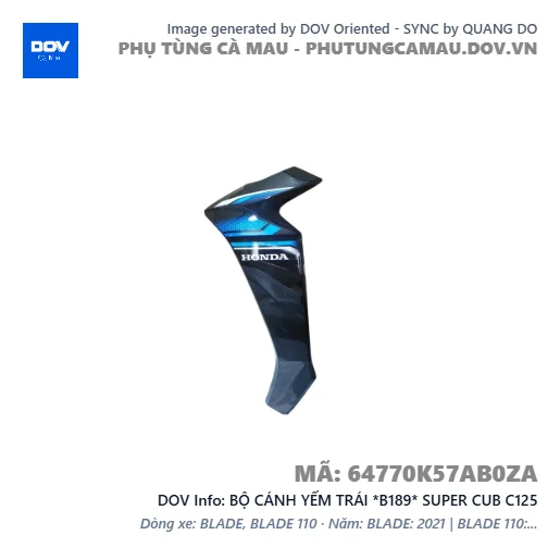 BỘ CÁNH YẾM TRÁI *B189* SUPER CUB C125 — 64770K57AB0ZA