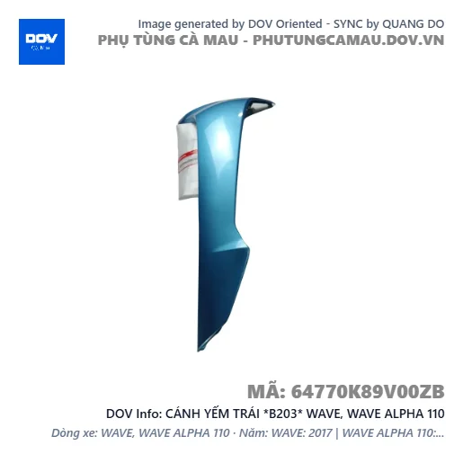 CÁNH YẾM TRÁI *B203* WAVE, WAVE ALPHA 110 — 64770K89V00ZB