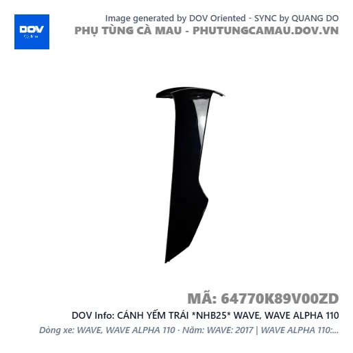 CÁNH YẾM TRÁI *NHB25* WAVE, WAVE ALPHA 110 — 64770K89V00ZD