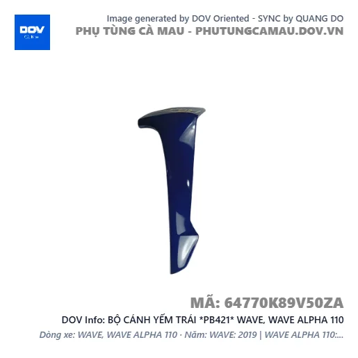 BỘ CÁNH YẾM TRÁI *PB421* WAVE, WAVE ALPHA 110 — 64770K89V50ZA