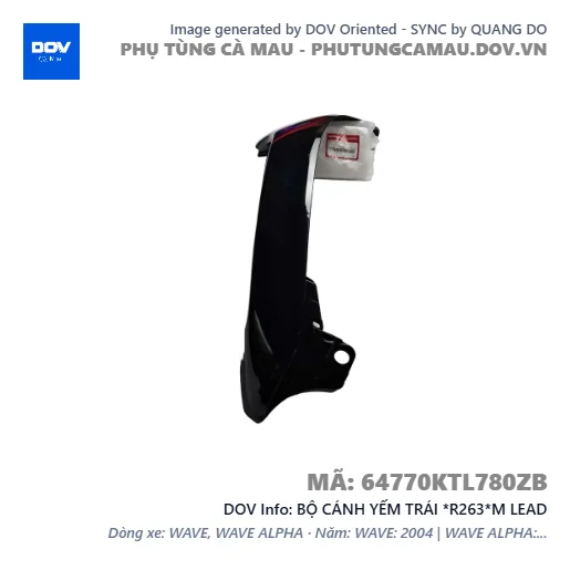 BỘ CÁNH YẾM TRÁI *R263*M LEAD — 64770KTL780ZB