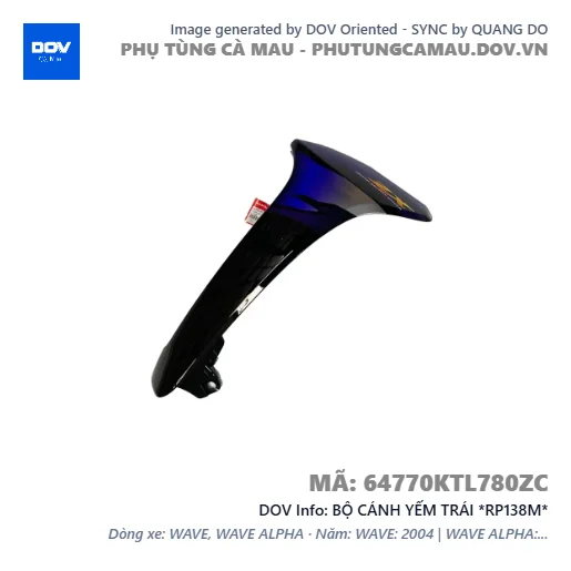 BỘ CÁNH YẾM TRÁI *RP138M*  — 64770KTL780ZC