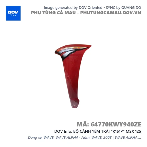 BỘ CÁNH YẾM TRÁI *R161P* MSX 125 — 64770KWY940ZE