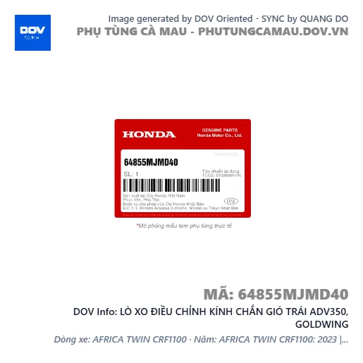 LÒ XO ĐIỀU CHỈNH KÍNH CHẮN GIÓ TRÁI ADV350, GOLDWING — 64855MJMD40