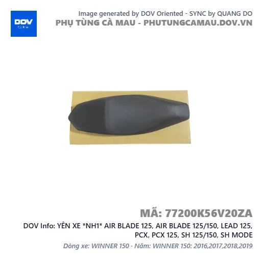 YÊN XE *NH1* AIR BLADE 125, AIR BLADE 125/150, LEAD 125, PCX, PCX 125, SH 125/150, SH MODE — 77200K56V20ZA